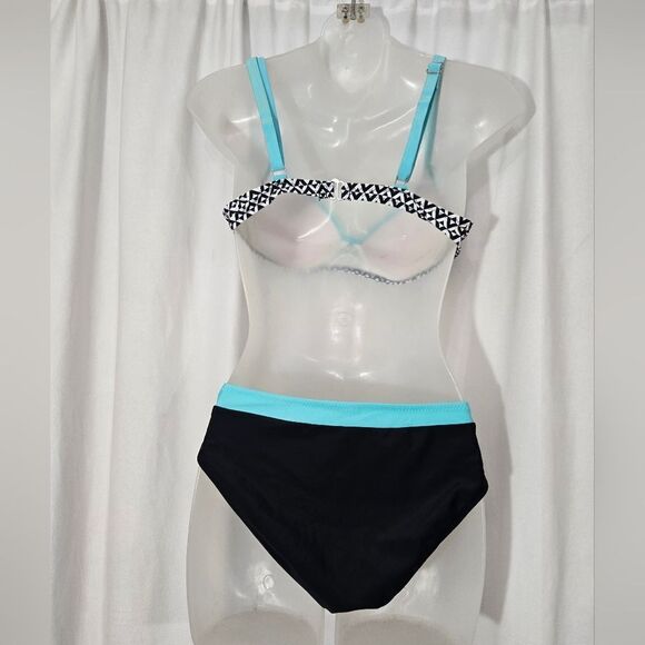 Women Two Pieces Bikini Set Printed Swimwear Bathing Suit Junior Swimsuit Sz M - Picture 3 of 9